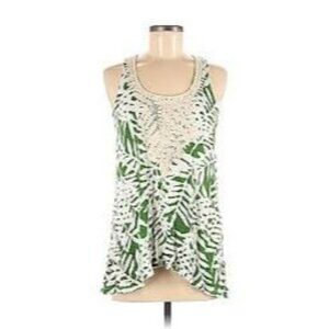 Anthropologie Vanessa Virginia Women's Sleeveless Top Green Floral Size XS